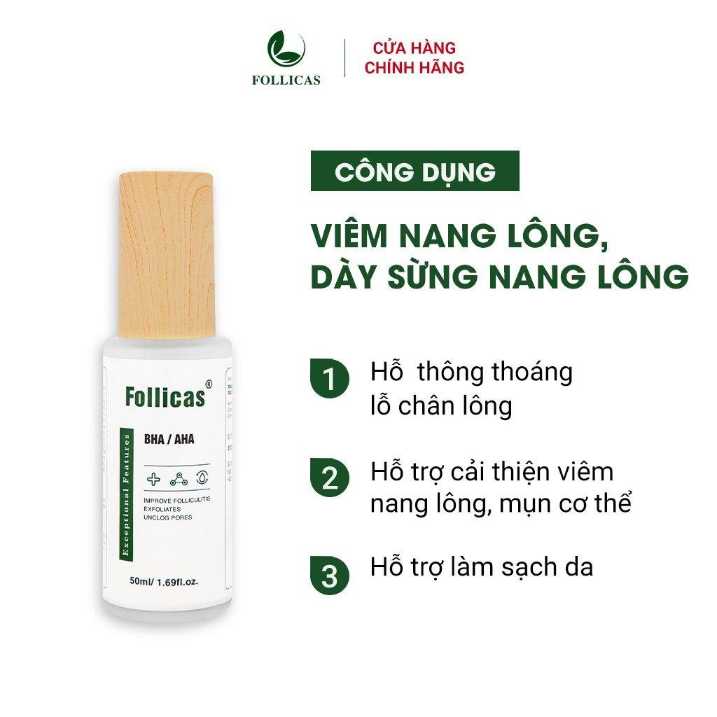 Công dụng Xịt viêm nang lông Follicas 50ml
