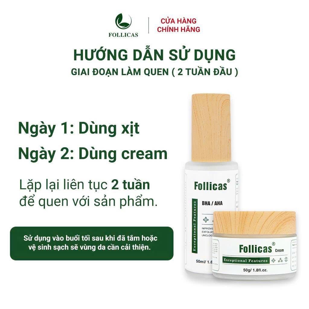 Hướng dẫn sử dụng Combo viêm nang lông Follicas
