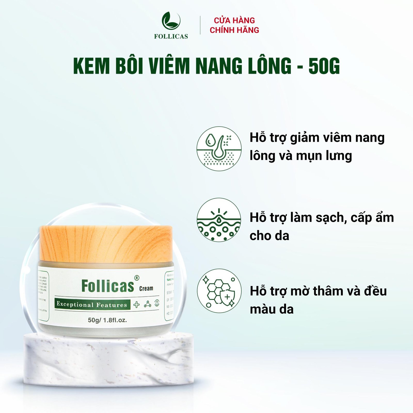 Kem bôi trị viêm nang lông Follicas 50g