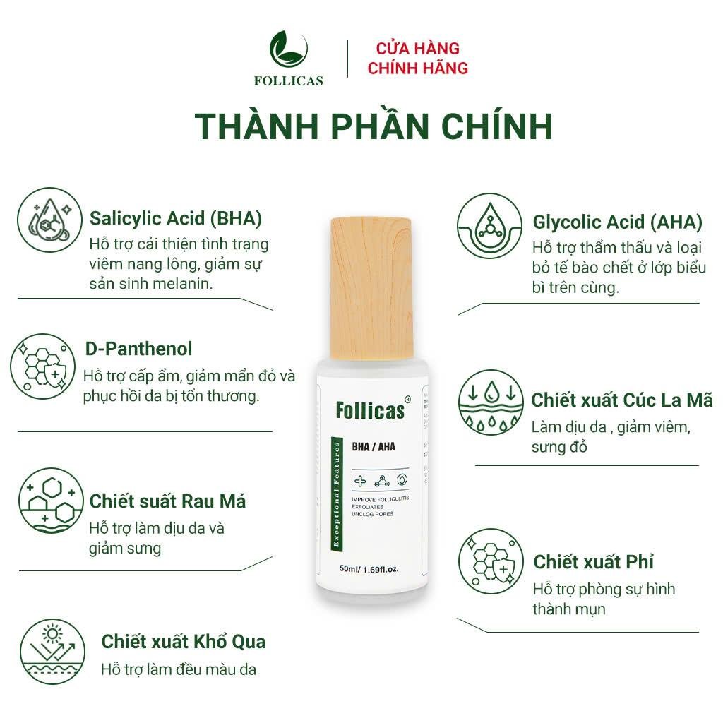 Thành phần Xịt viêm nang lông Follicas 50ml